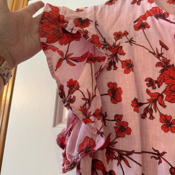 Zara floral print linen tunic midi dress - Picture 5 of 9